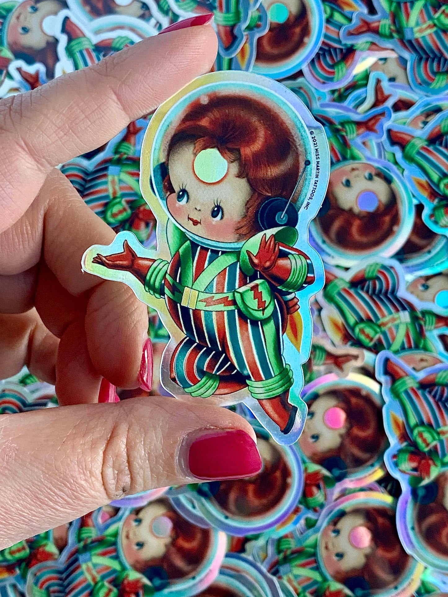 David Bowie Kewpie Sticker by Stacey Martin Tattoos