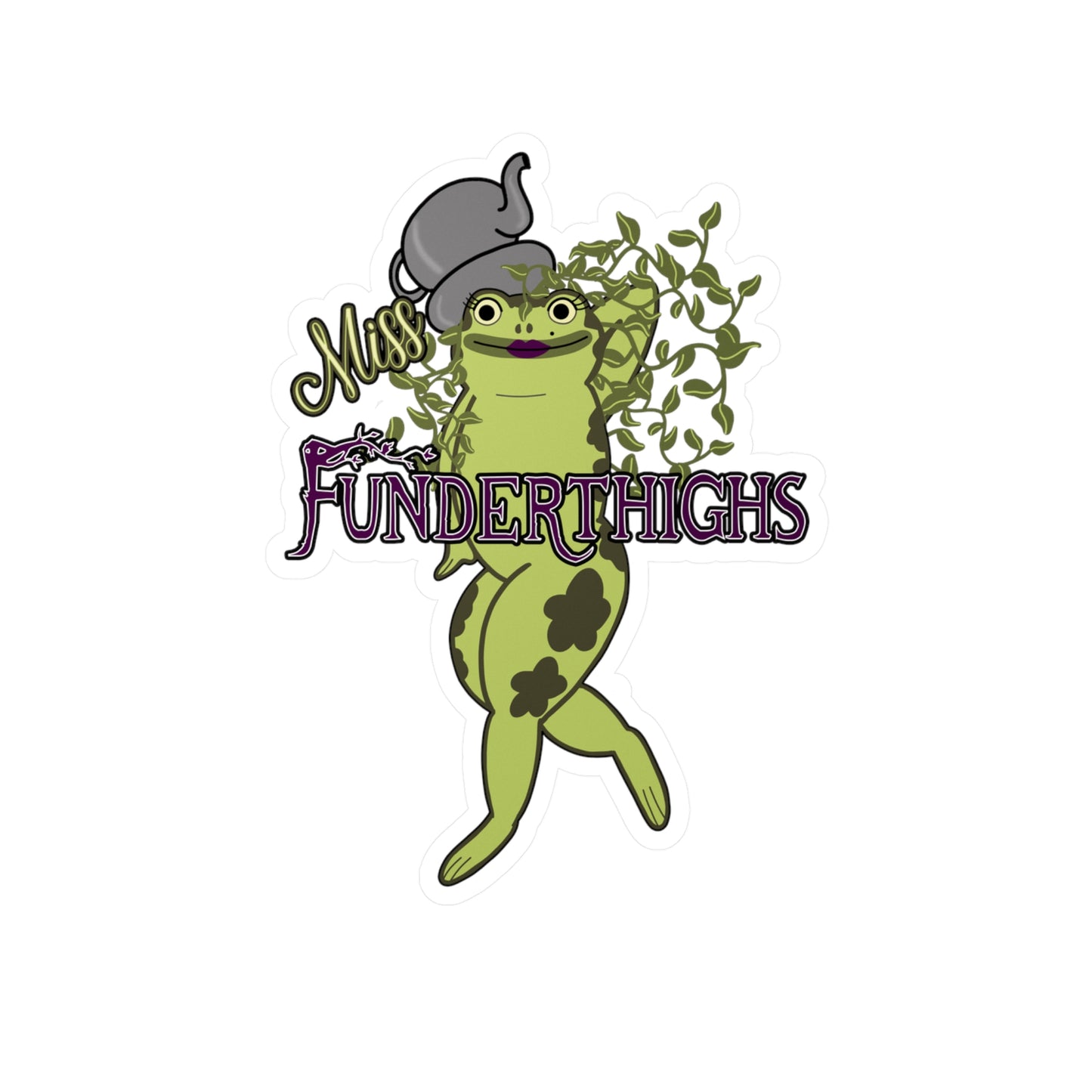 Miss Funderthighs Vinyl Reusable Sticker