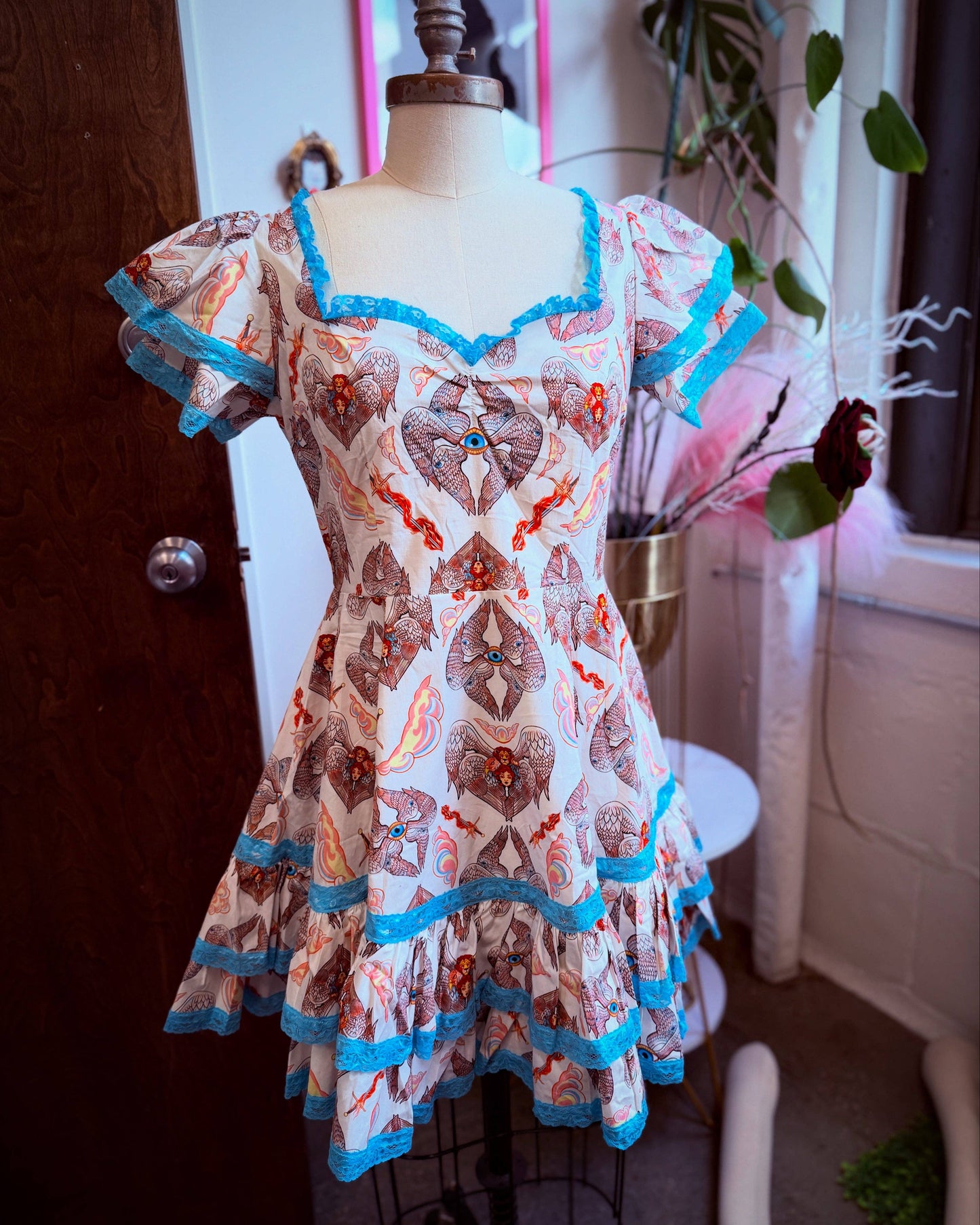 Adelaide Mini Swing Dress in Heavenly Bodies: M