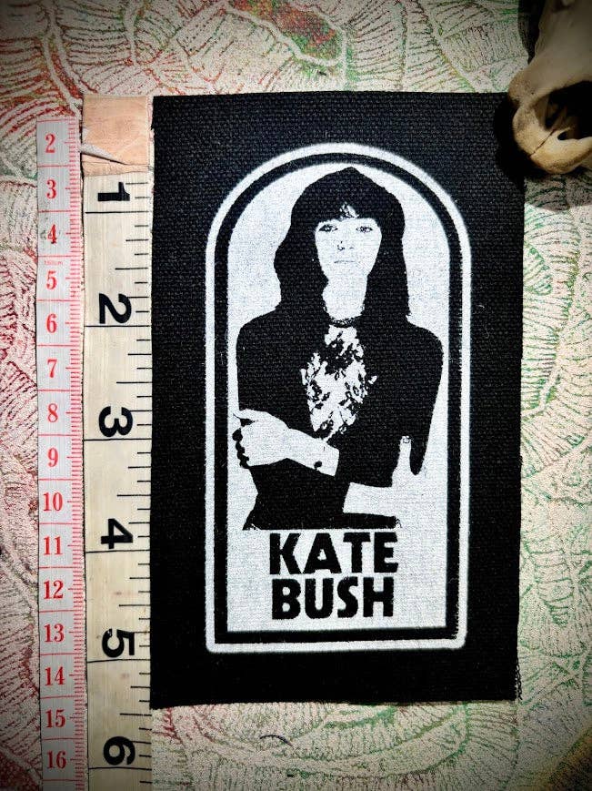Kate Bush patch.: Black w/white ink