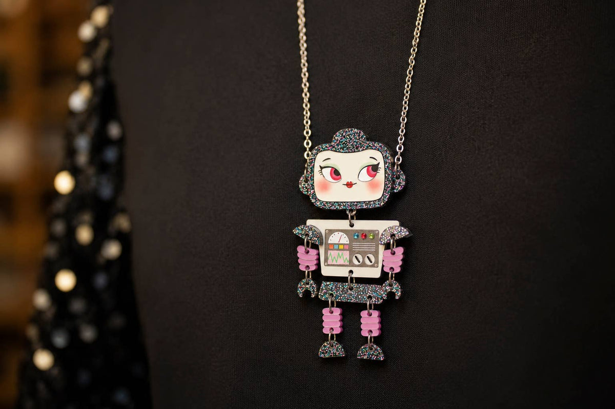 Retro Little Robot Necklace