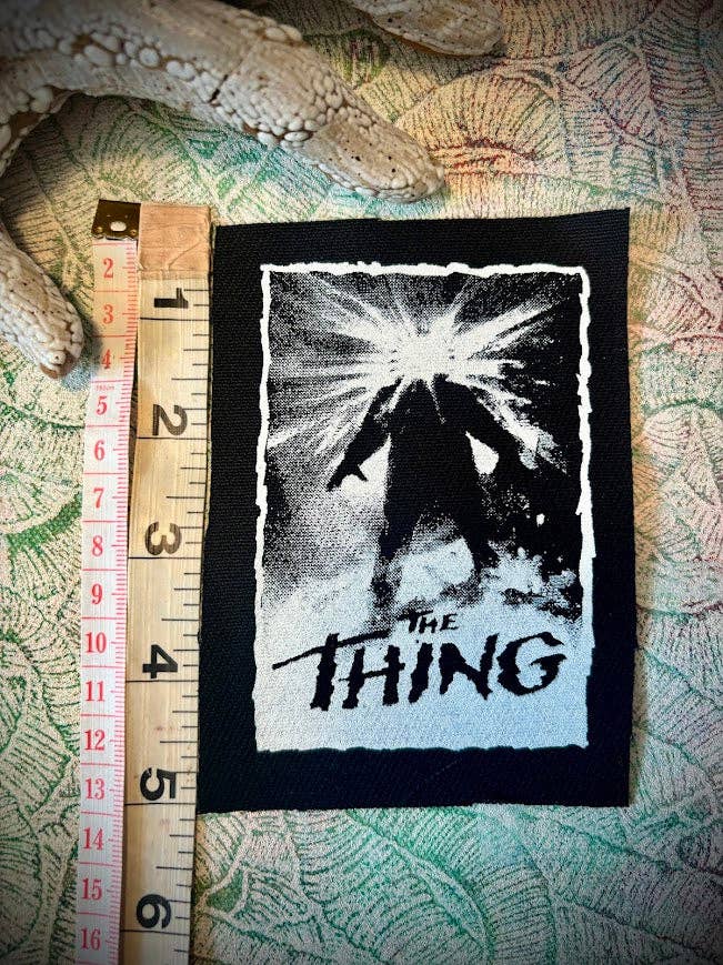 The Thing movie patch.: Black w/white ink