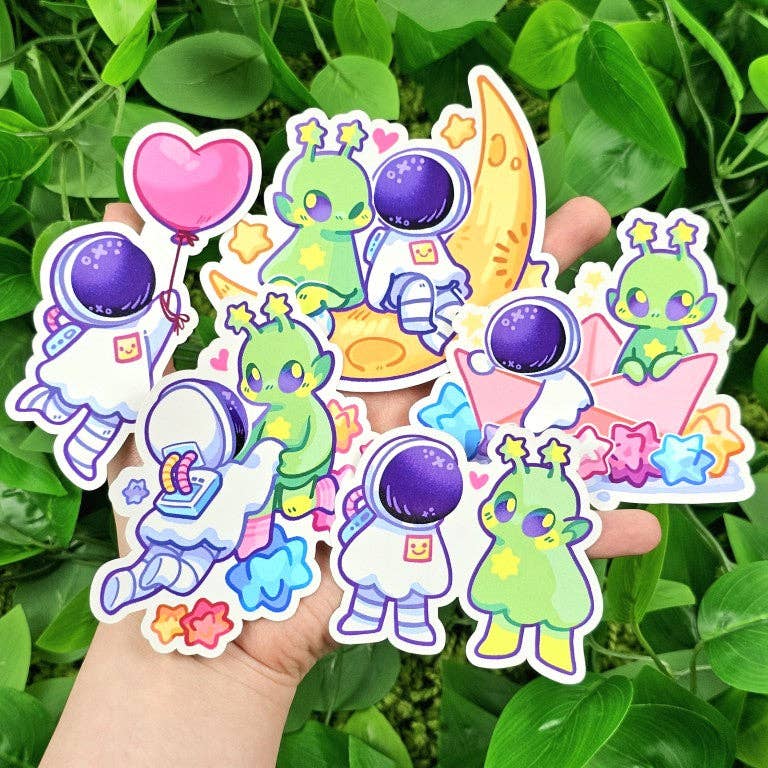 Ghost Date Astronaut and Alien Stickers!: ALL FIVE!