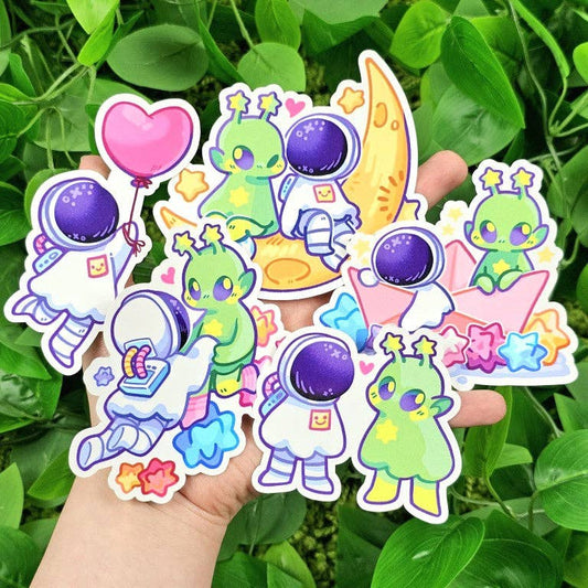 Ghost Date Astronaut and Alien Stickers!: ALL FIVE!