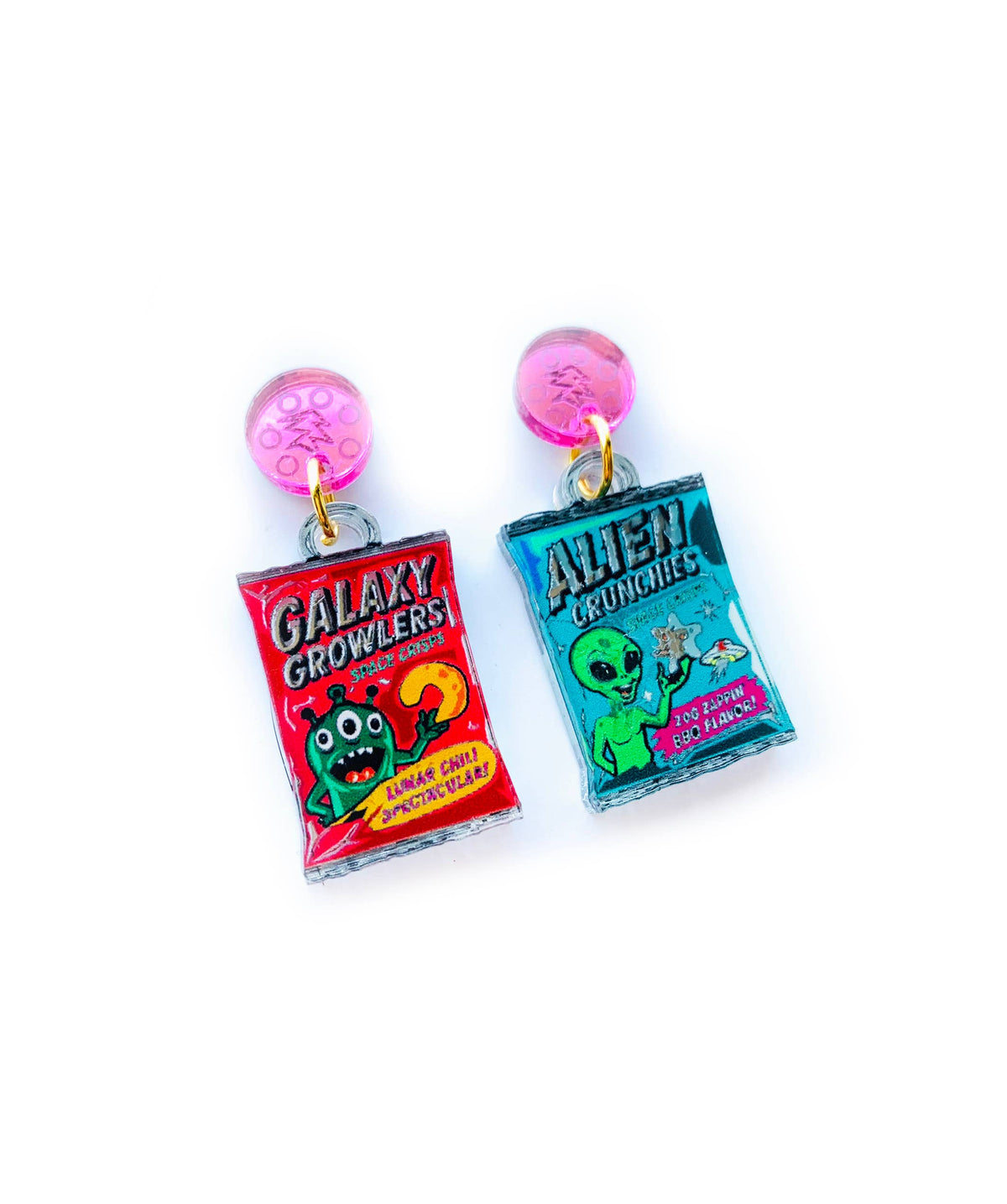 Sci fi statement acrylic earrings,food jewellery