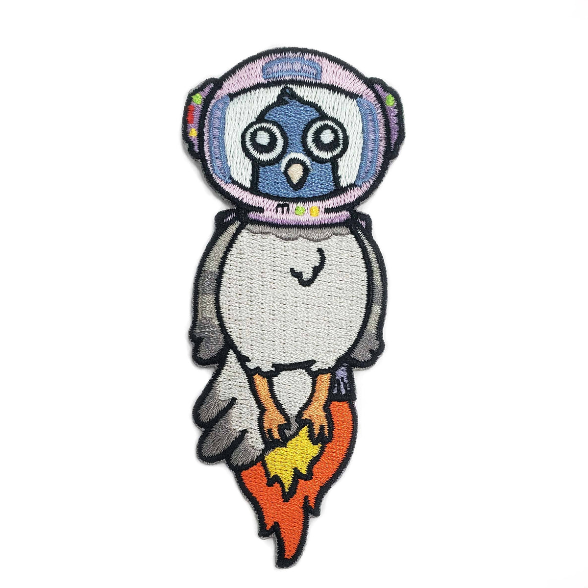 Astronaut Pigeon Patch  - Embroidered Iron-On Patch: Iron On