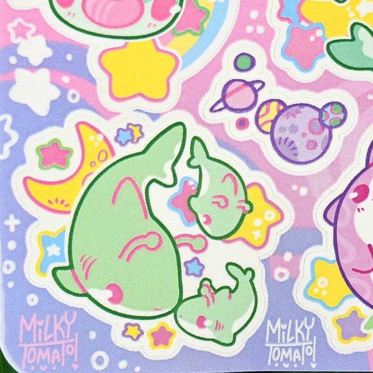 Alien Shark Sticker Sheet!