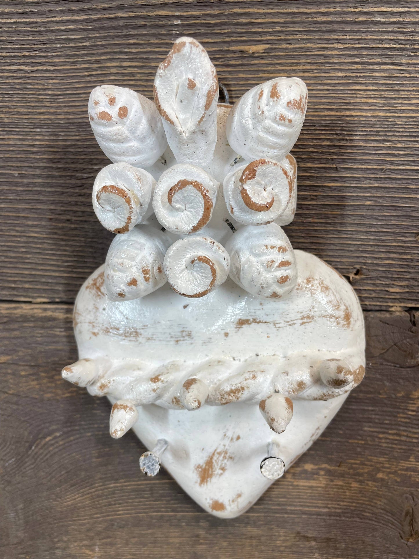 Nola Sacred Heart Clay Cross-Handmade-4x7 inches-NEW-$12 : Red
