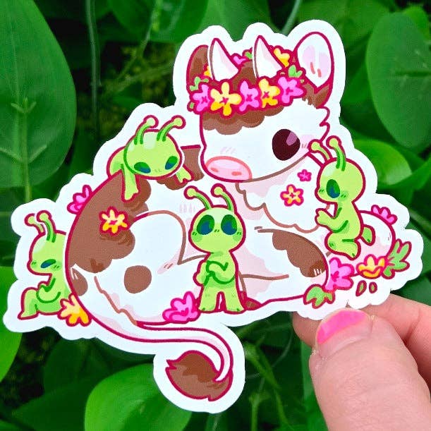Cute Cowboy Alien Stickers!: All 3!