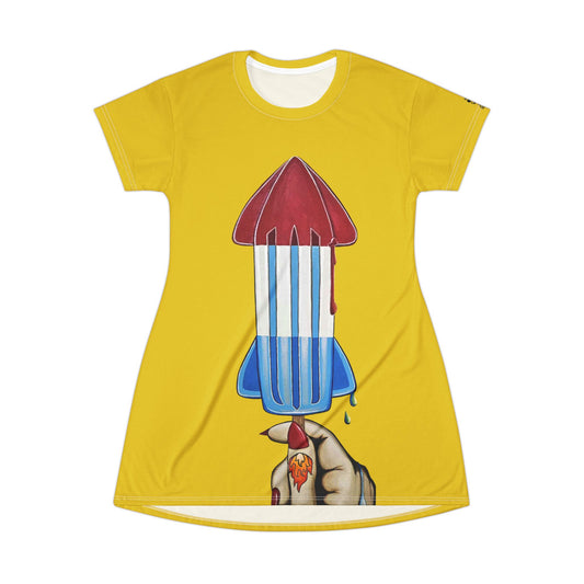 Astral Drip Painting T-Shirt Dress