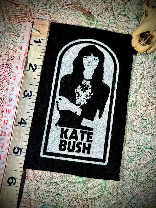 Kate Bush patch.: Black w/white ink