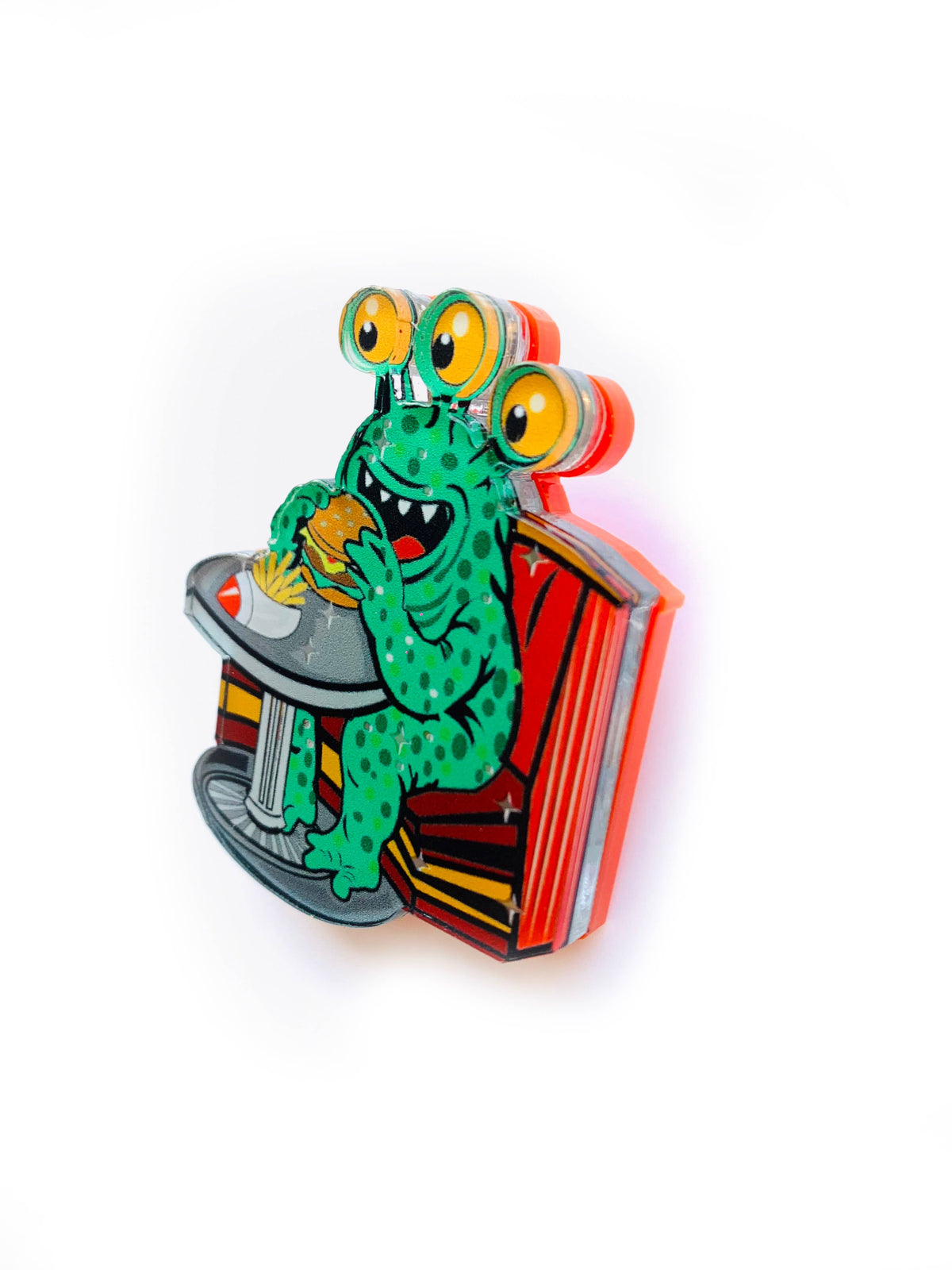 Retro Alien Diner Brooch,Kitsch Jewellery,Gift for Geeks