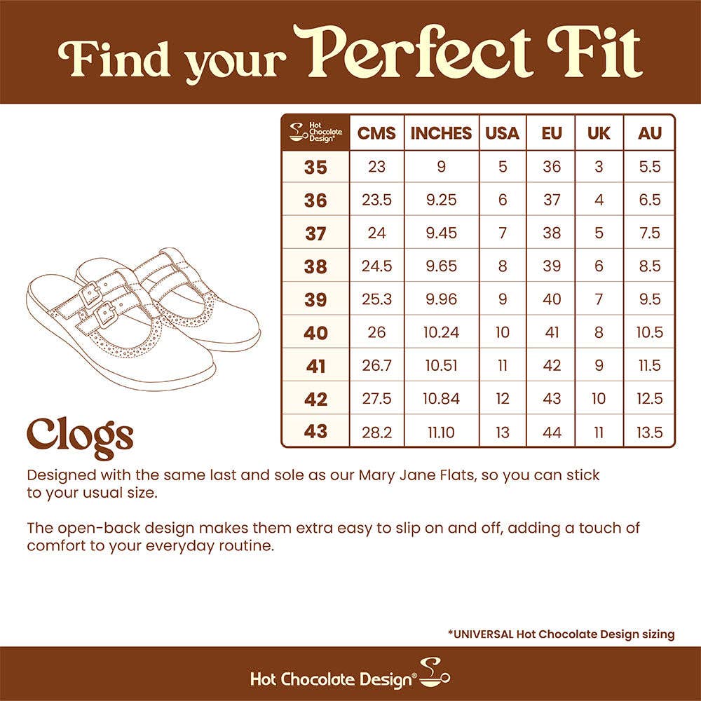 Havana Women's Mary Jane Clogs: 38 HCD/ 8 US/ 9.84"