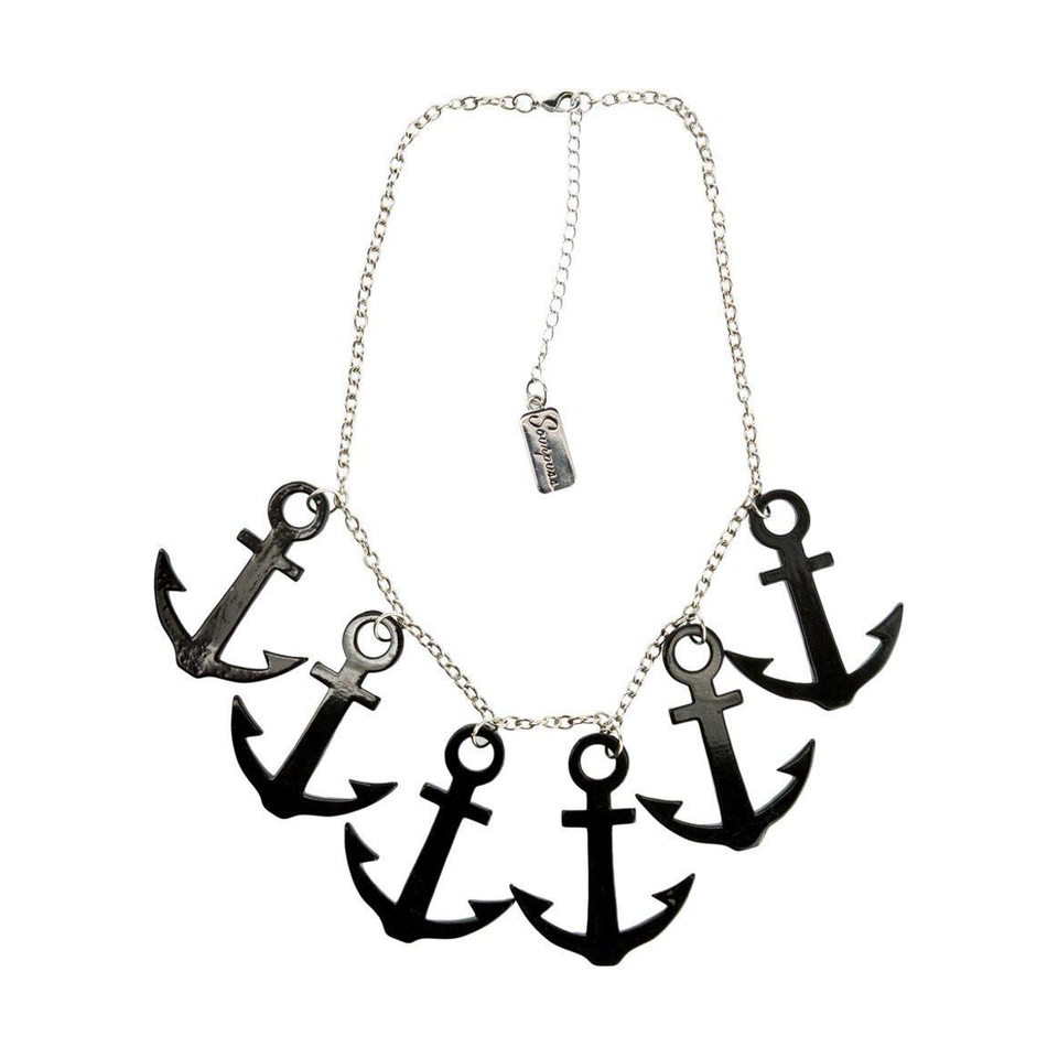 Necklace - Sourpuss - Anchors Aweigh - Two Color Options: Black