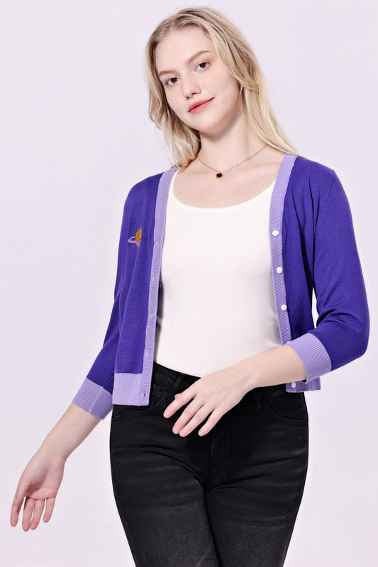 249009 - Skye - Rocket Embroidered Cardigan: Violet/Lavender / S/M