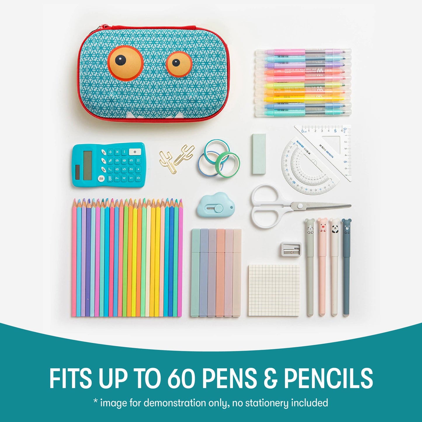 ZIPIT Beast Pencil Box for Kids, Blue Pencil Case