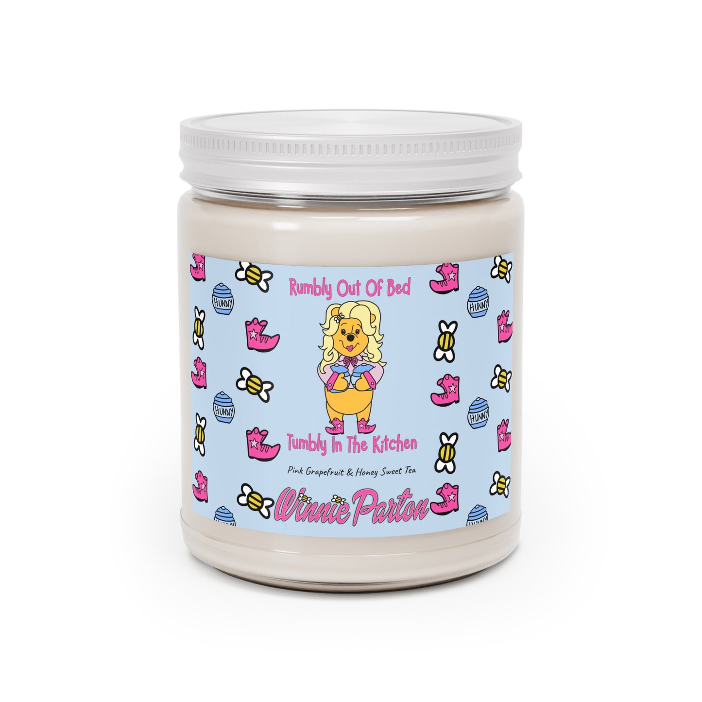Winnie Parton Pink Grapefruit & Honey Sweet Tea Soy Candle, 9 oz