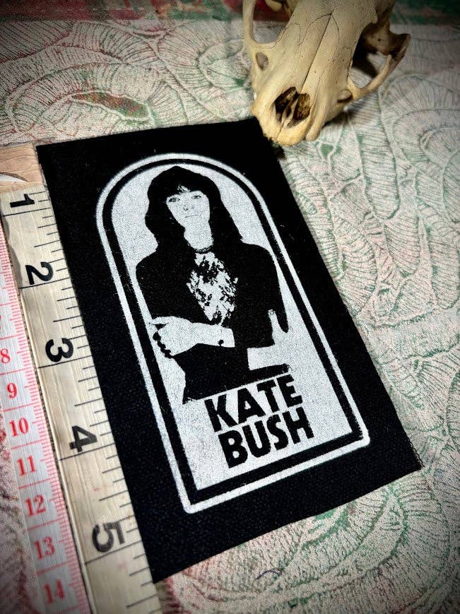Kate Bush patch.: Black w/white ink