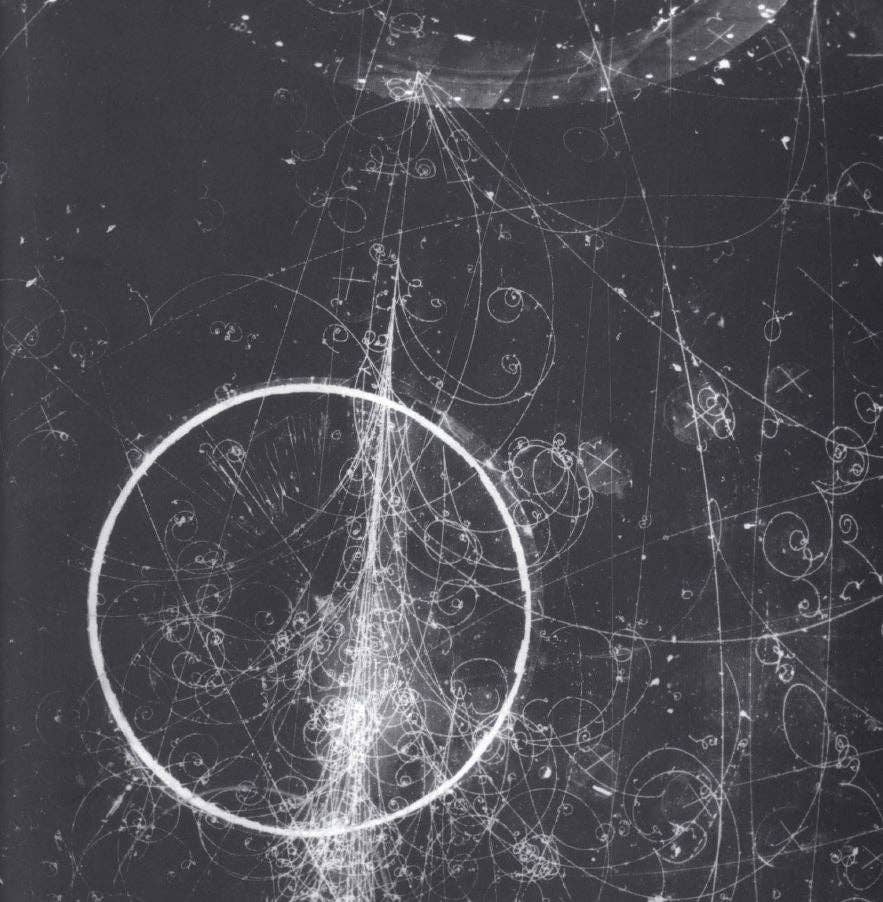 Fermilab Bubble Chamber Particle Collision Photo