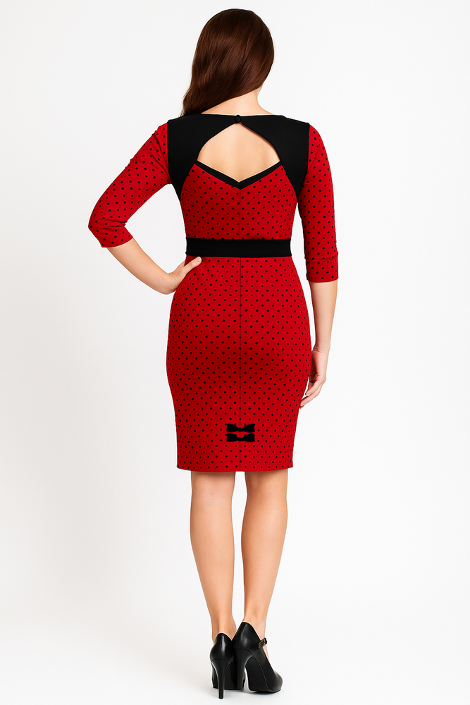 Dress - Sourpuss - Black Red Polka Dot Vixen Retro: S
