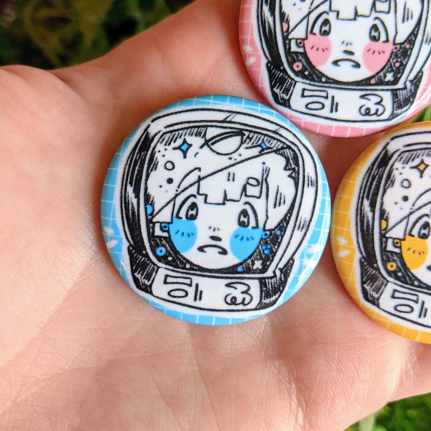 Space Girl Matching Buttons  1.5 inch: ALL THREE!