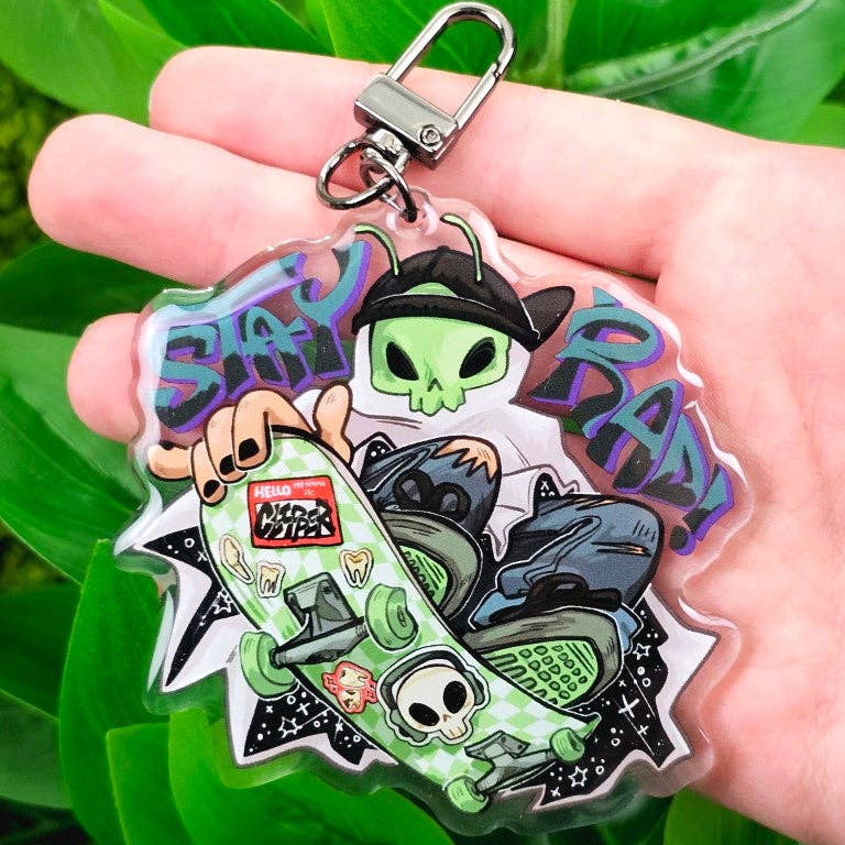 Alien Skater Ghost Keychains!!: ALL THREE!