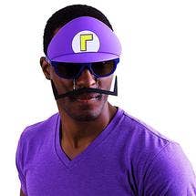 Officially Licensed Super Mario Purple Waluigi Sun Staches