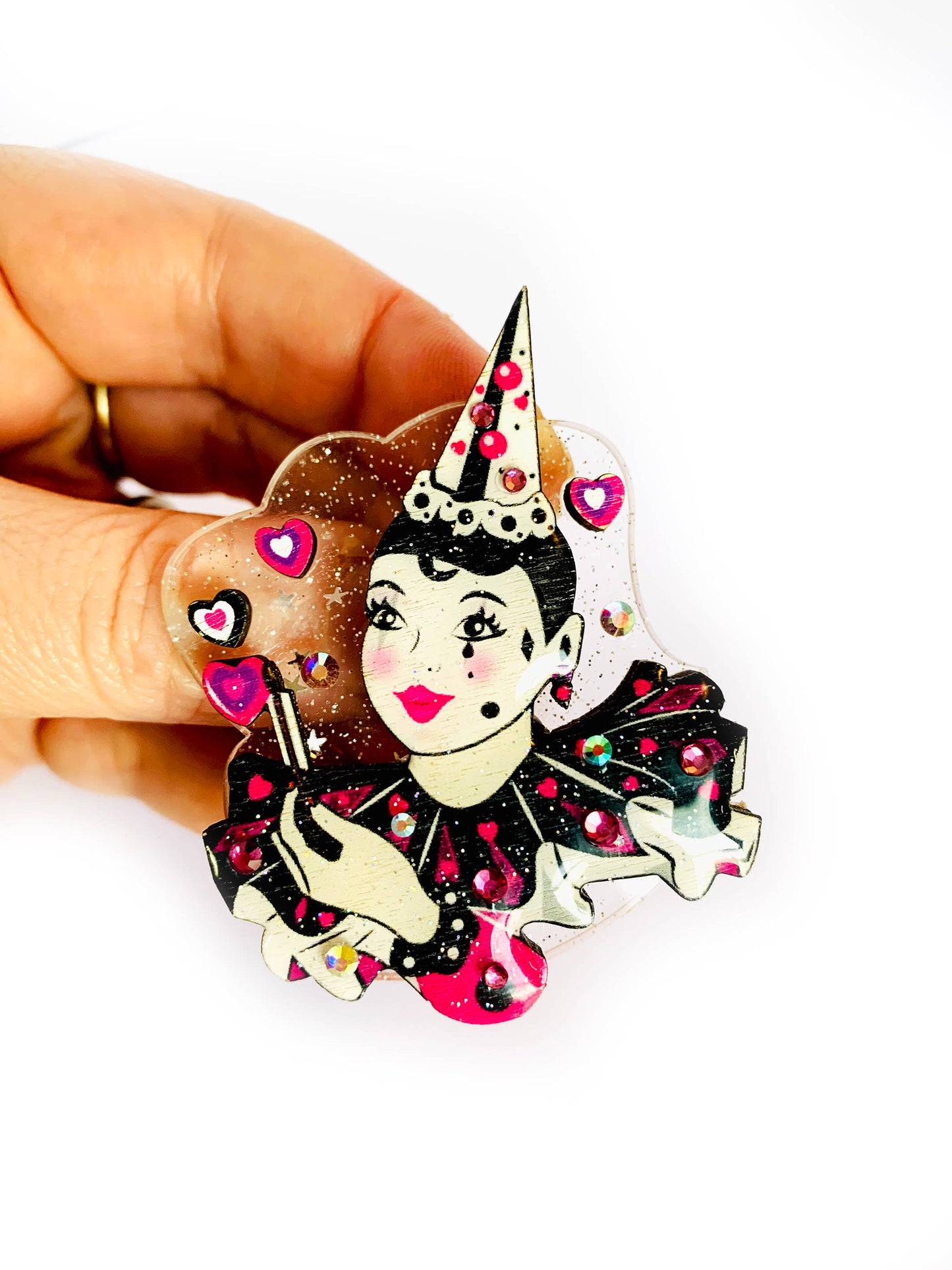 Pierrot Mime Brooch by Rosie Rose Parker