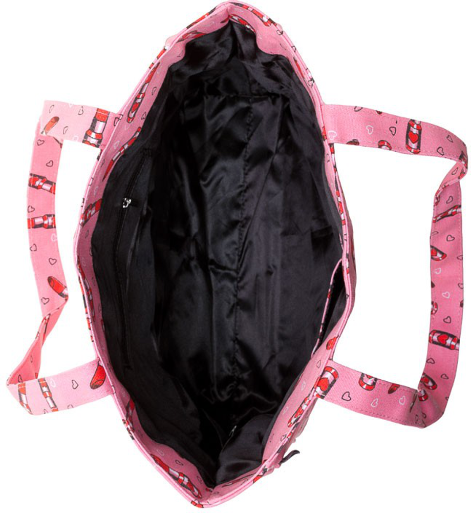 Tote Bag - Sourpuss - Pretty in Pink Makeup Lipstick Heart