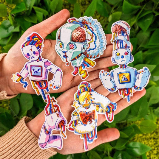 Robot Malfunction Stickers: ALL FOUR!
