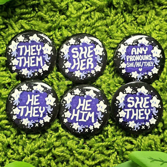 Star Baby Large Pronoun Buttons: ALL 7!
