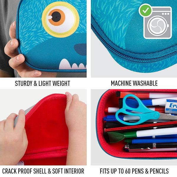 ZIPIT Wildlings Box, Cute Pencil Case Gift for Kids: Wild Blue