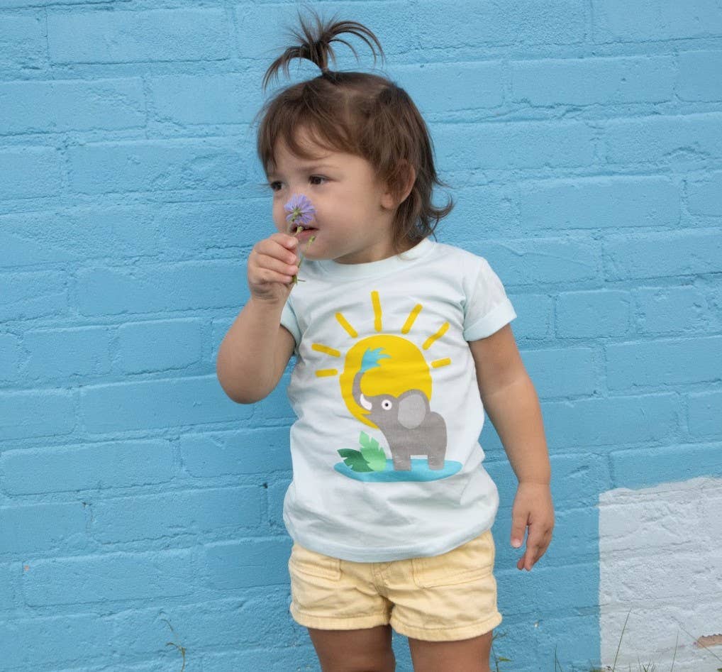 Sunny Elephant Toddler and Kids Shirt: 3T