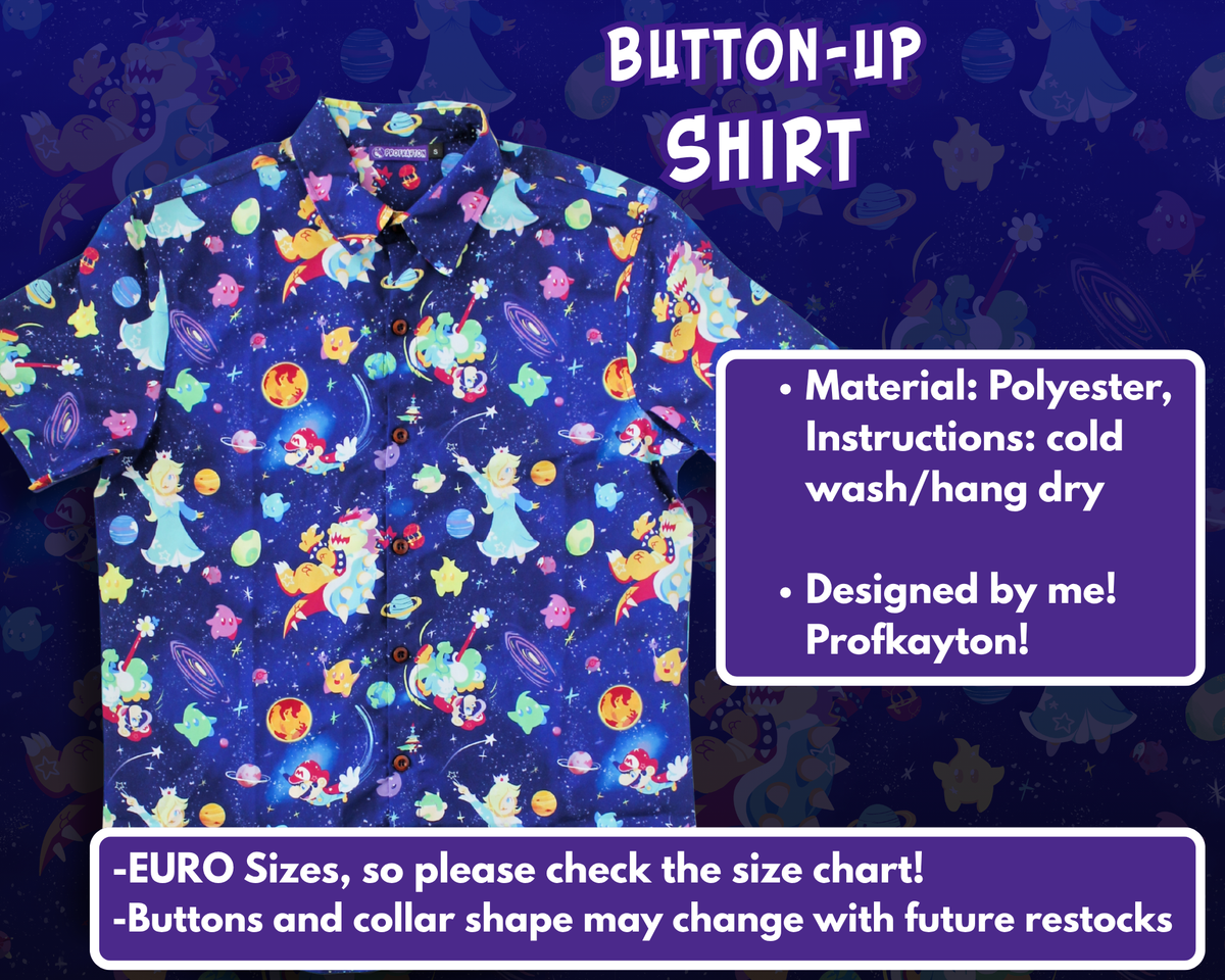 Mario Galaxy Button-Up Shirt: 2X