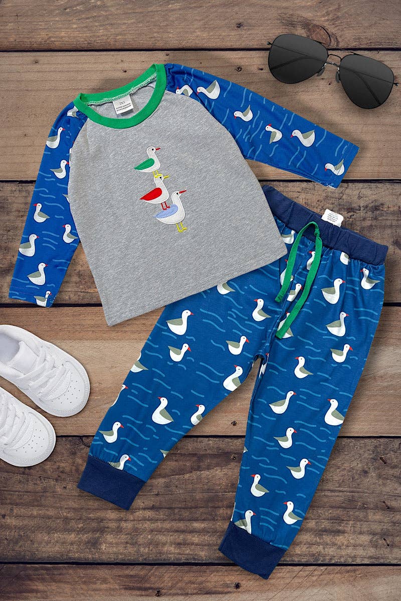Multi color seagull/applique boys pj set. LC-CKTZ-20216465 A: XS