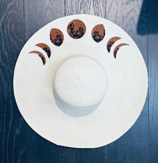 Floppy Sun Hat - XL Brim - Cream Moon Phase