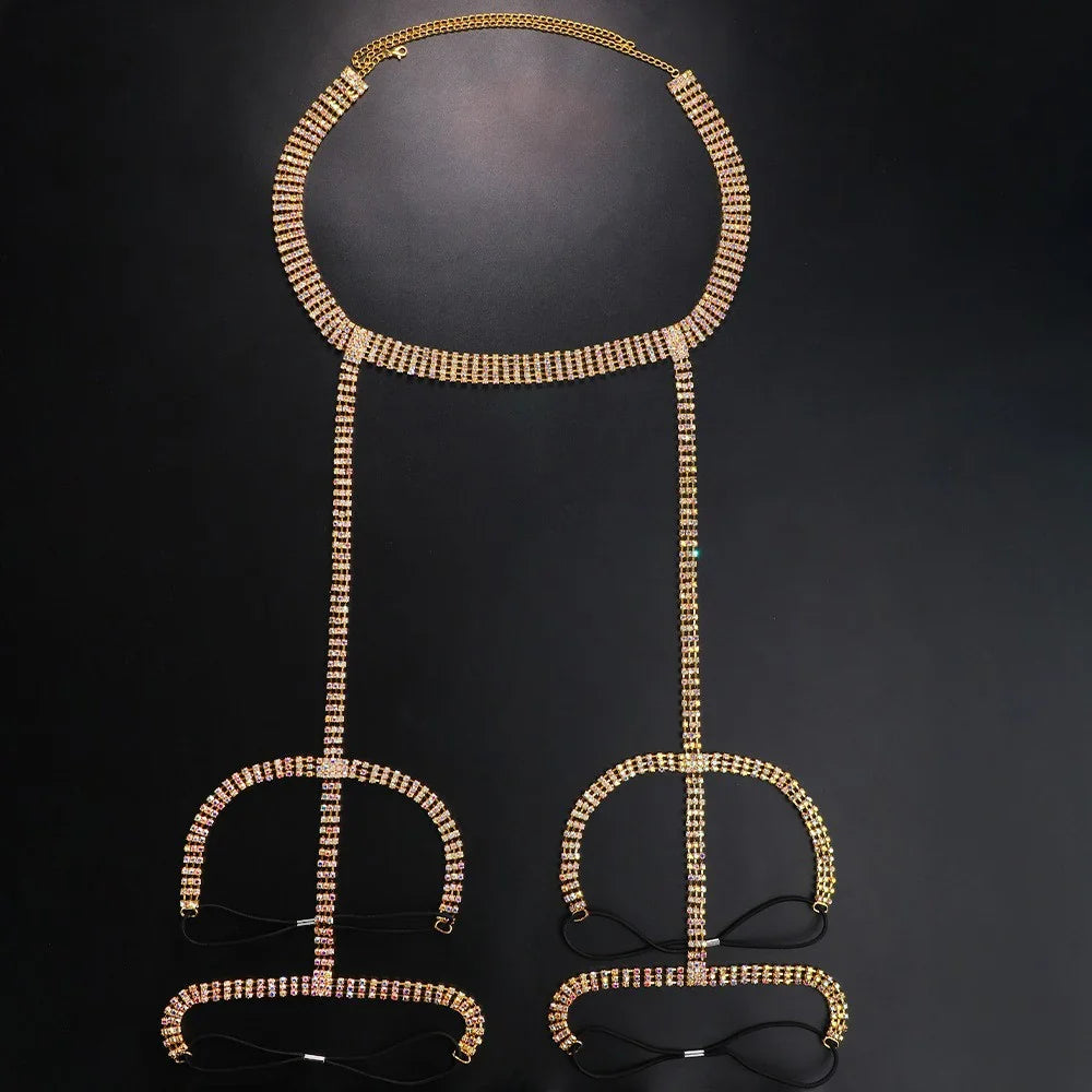 Festival Bikini Leg Chain Thong Set
