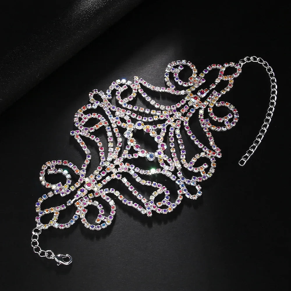 AB Rhinestone Wrap Snap Bracelet
