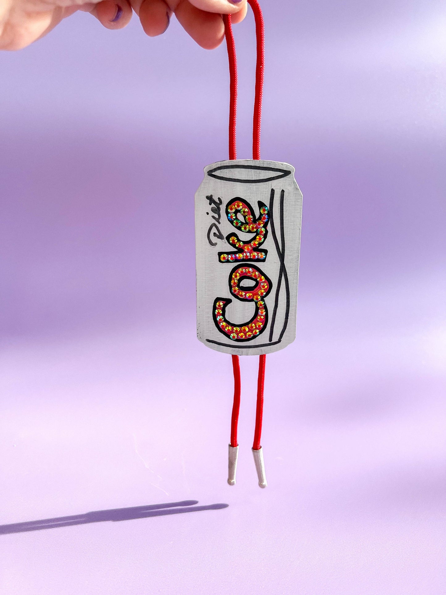 Diet Coke Bolo Tie / Mini Wall Hanging: Regular Bolo