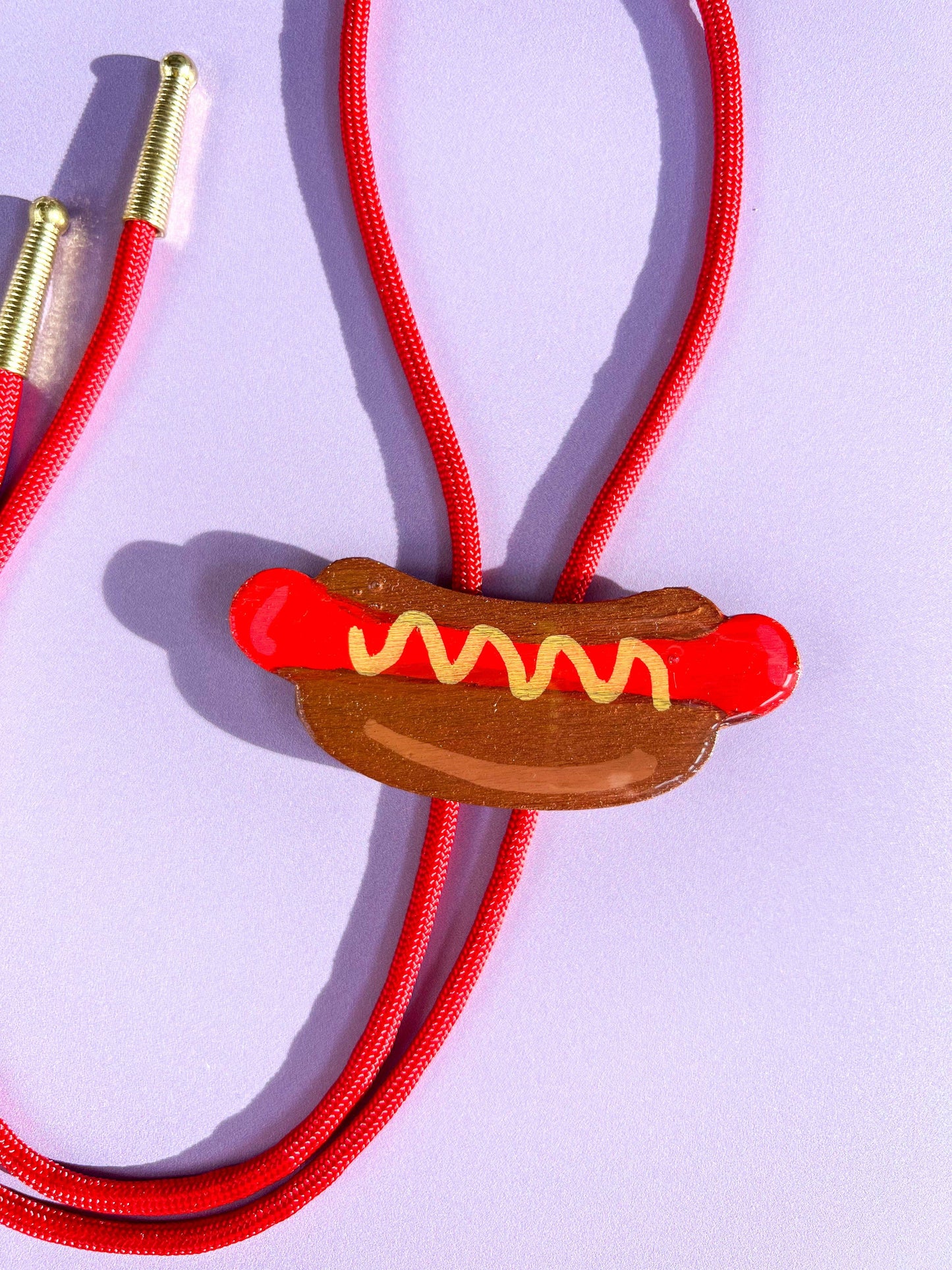 Hot Dog Bolo Tie - Fun Western Accessory: Yellow