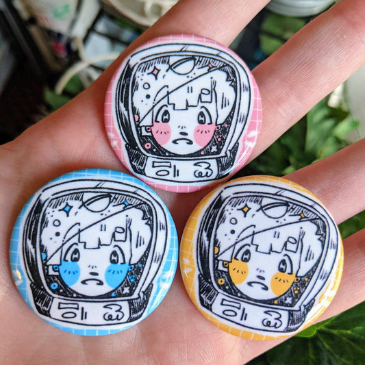 Space Girl Matching Buttons  1.5 inch: ALL THREE!