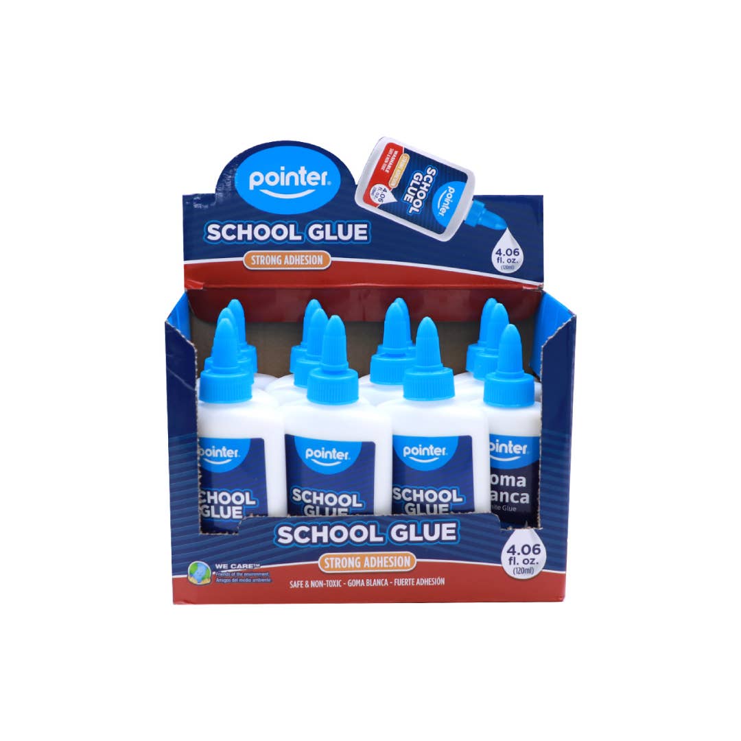 School Glue – White Washable 4oz PDQ 24 Units
