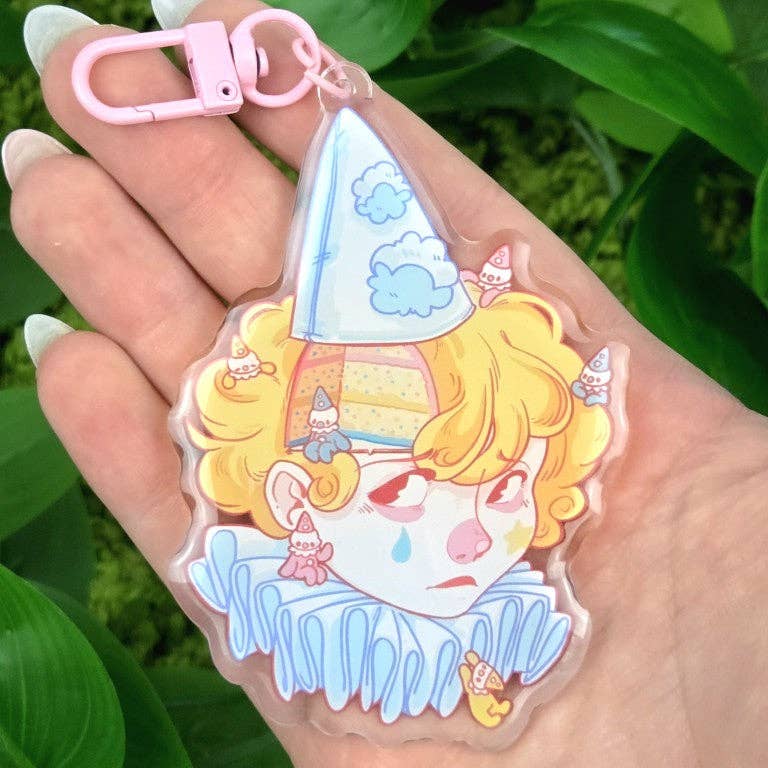 Cute Weirdcore Girl Head Keychains!: Alien