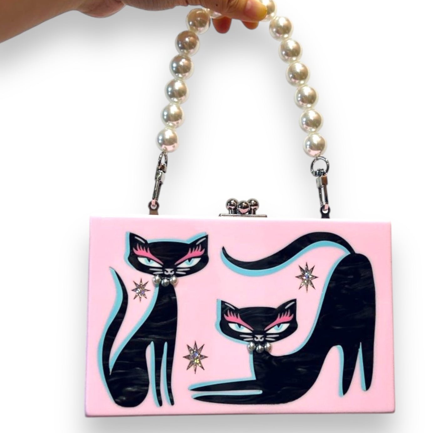 Kitty Chic Inlaid Acrylic Handbag by Miss Fluff x Lipstick & Chrome