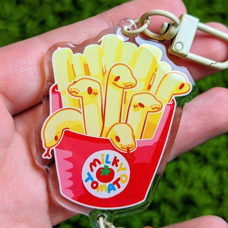 Snake Snack Fast Food Dangling Keychains: Snake Fries
