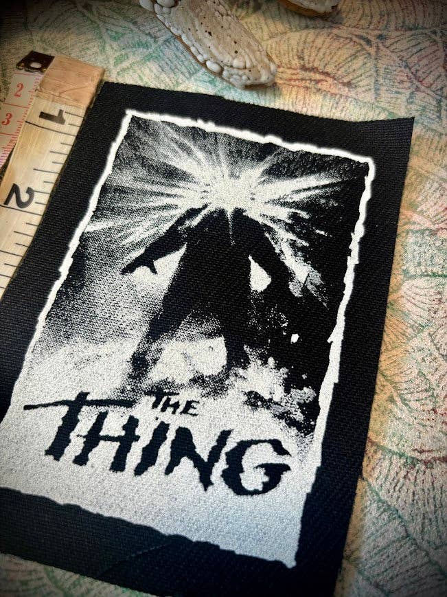 The Thing movie patch.: Black w/white ink