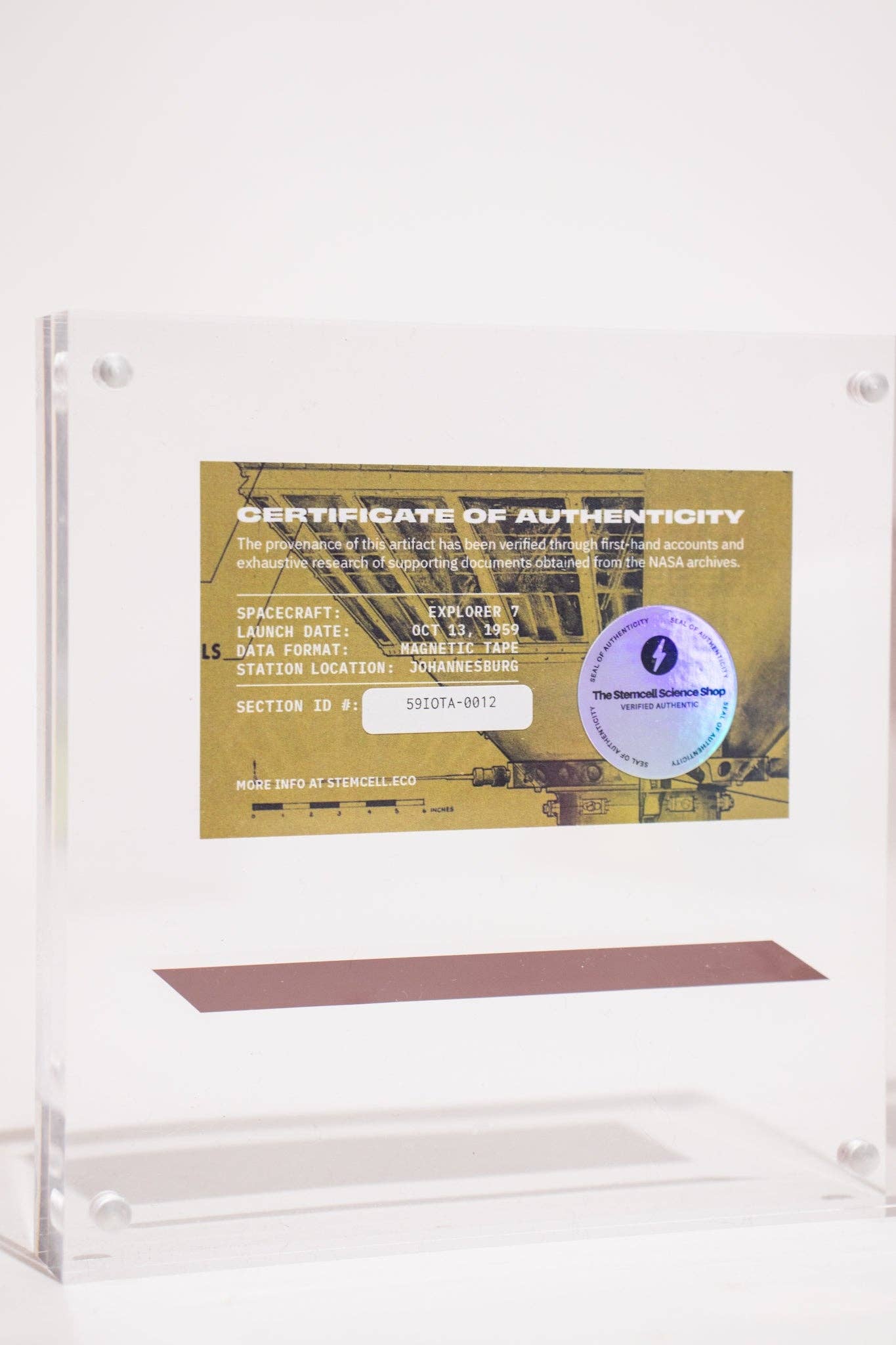 NASA Explorer 7 Satellite Telemetry Data Section