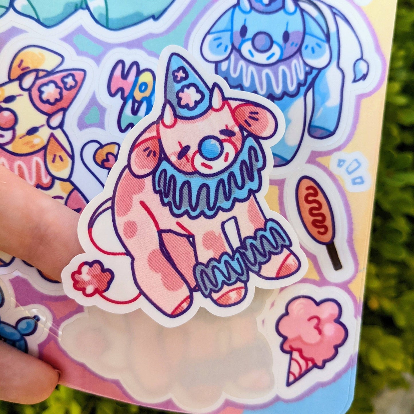 Cow Clown Sticker Sheet