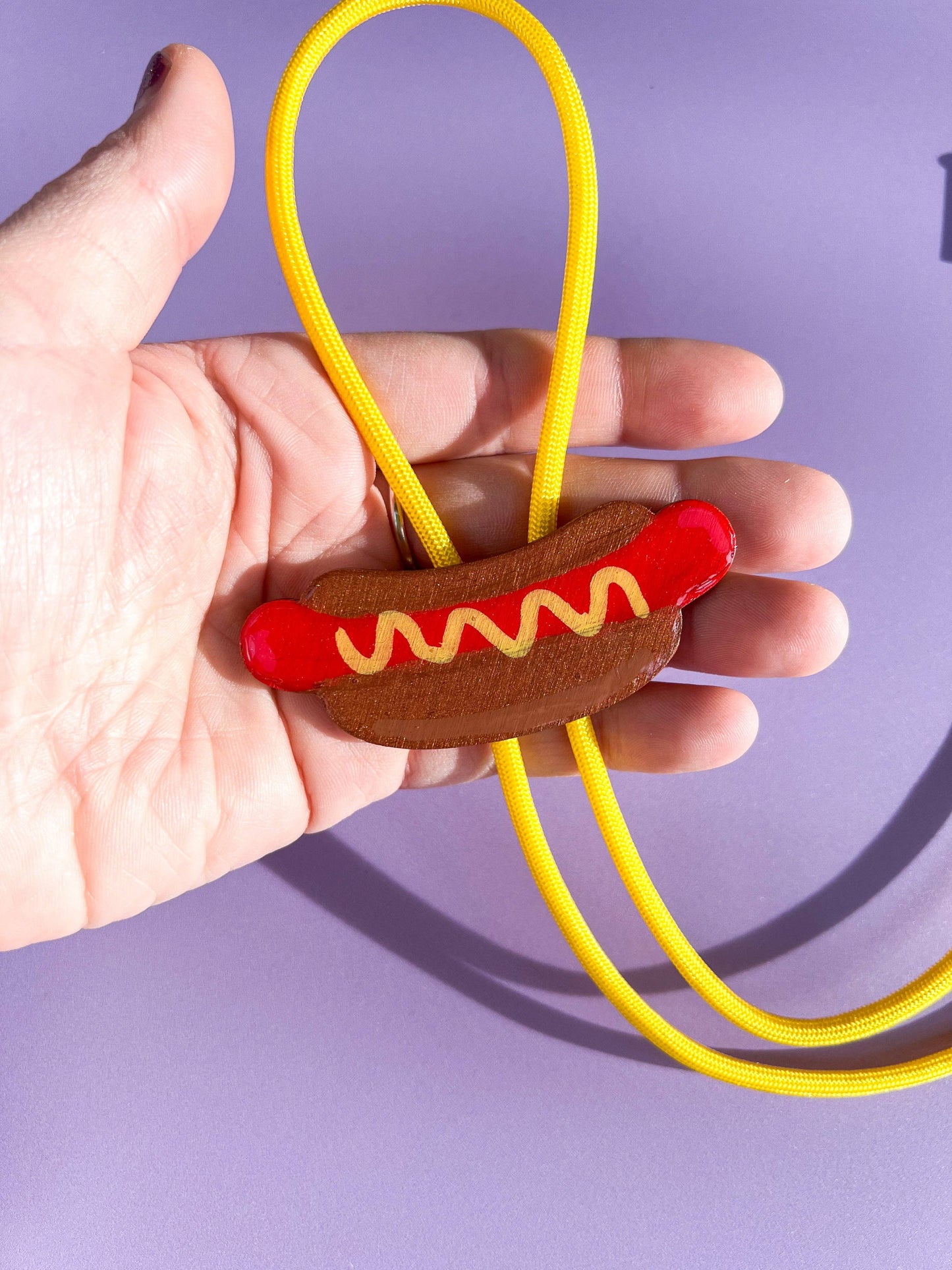 Hot Dog Bolo Tie - Fun Western Accessory: Yellow