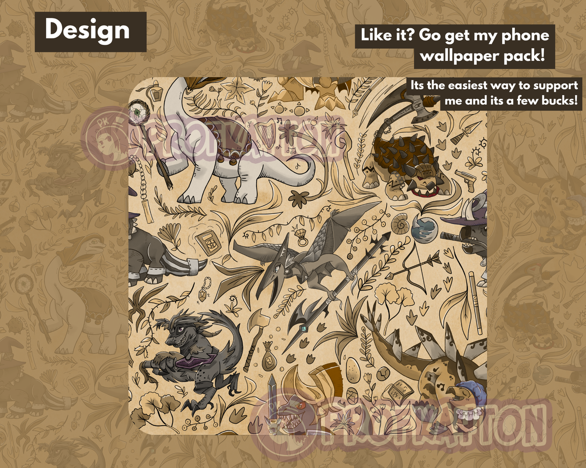 Dinosaur RPG Classes Button-Up Shirt: M
